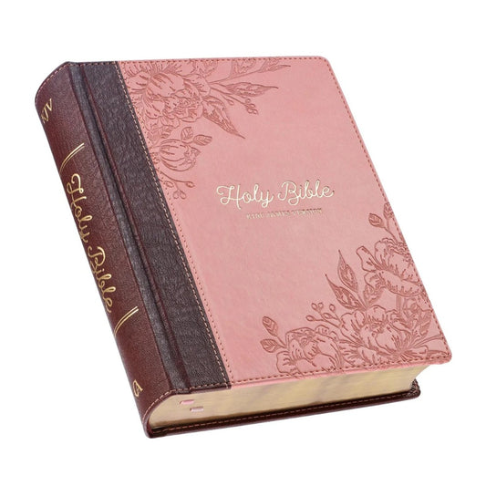 KJV Pink Floral Engraved Note-taking Bible