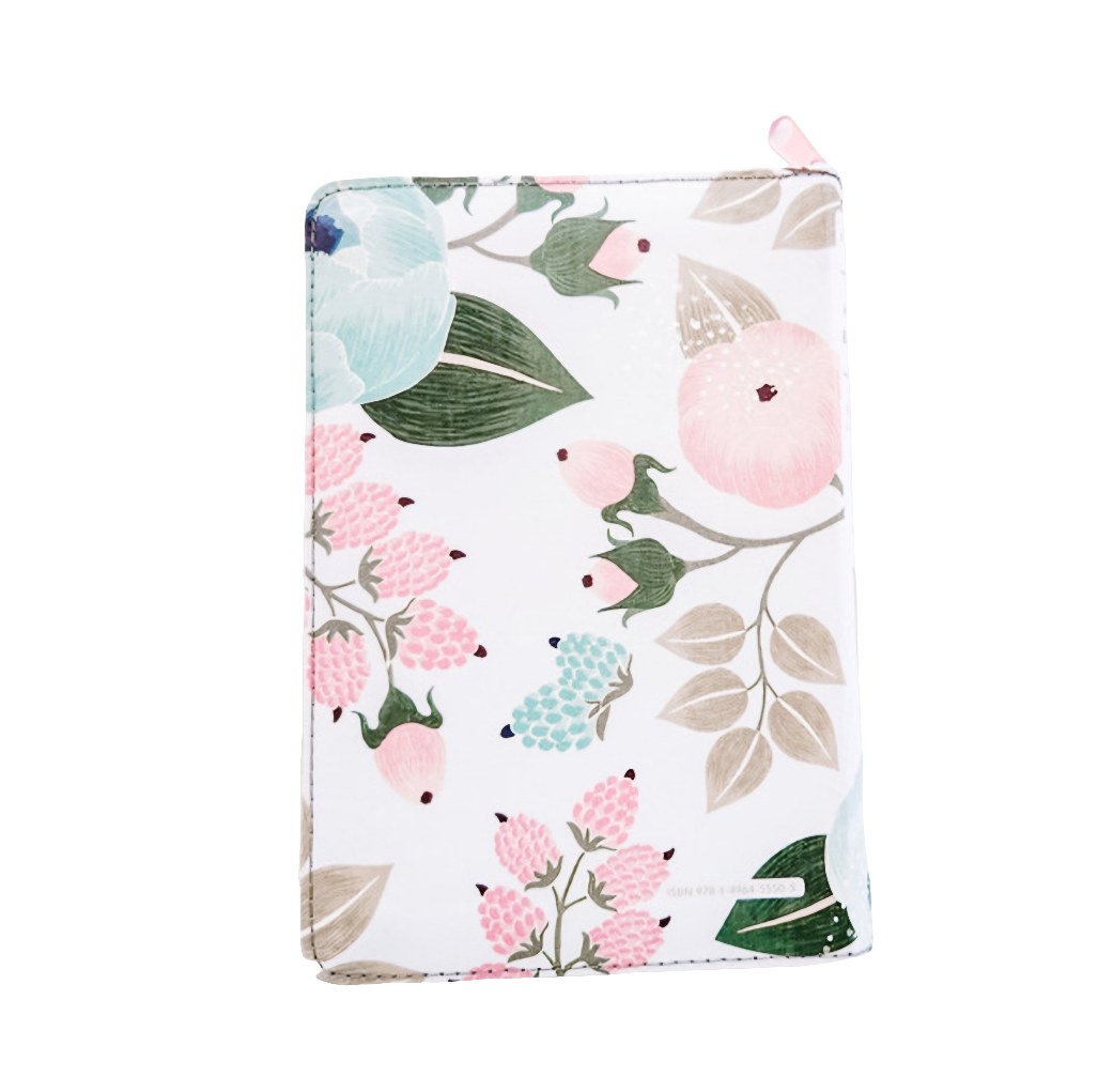 NLT Floral Compact Zipper Bible