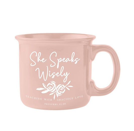 Pink She Speaks Wisely Coffee Mug