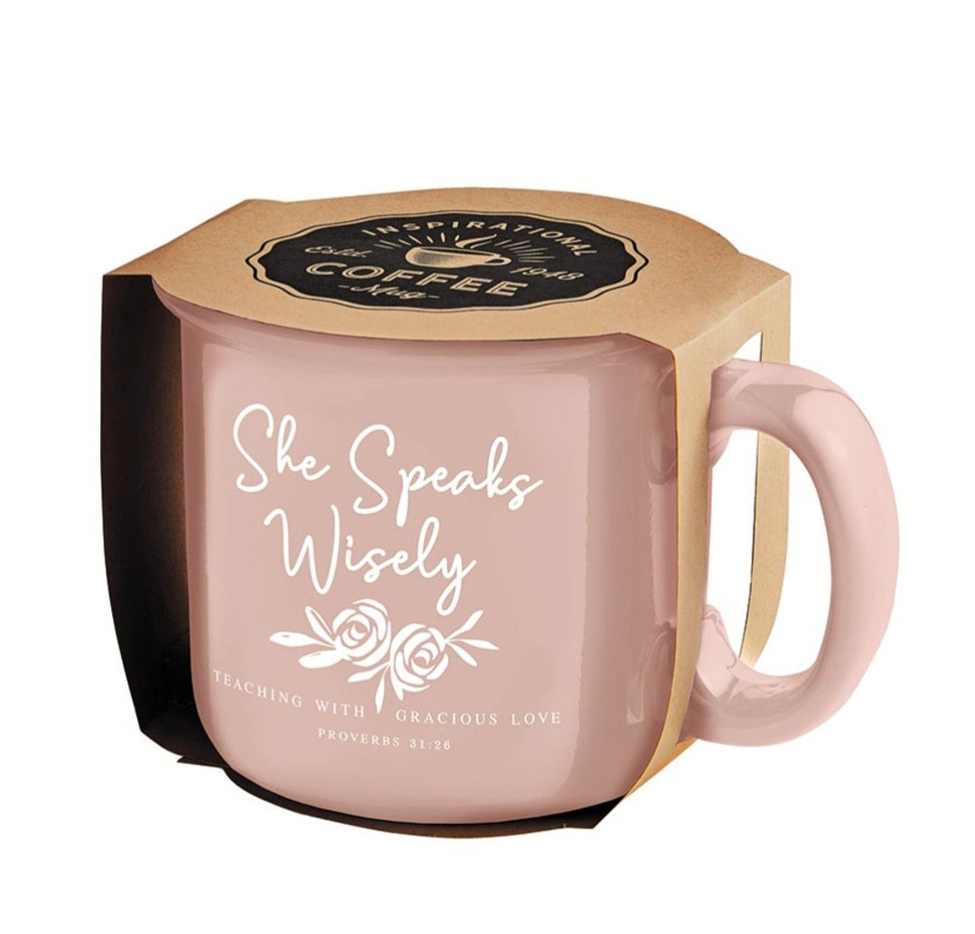 Pink She Speaks Wisely Coffee Mug